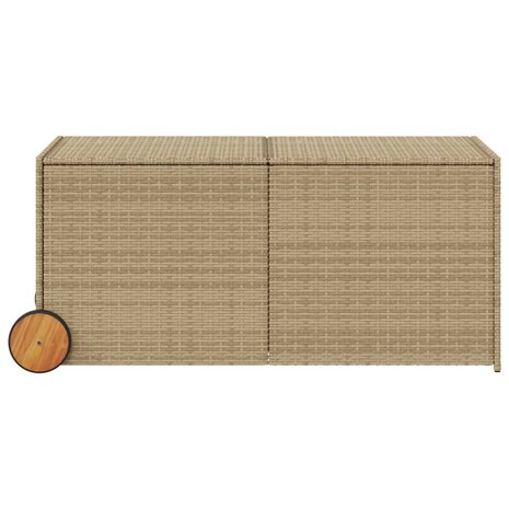 Tuinbox met wielen 283 L poly rattan gemengd beige 8721012243613 4