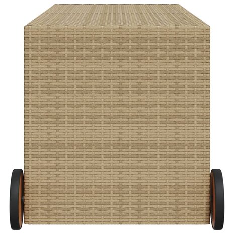 Tuinbox met wielen 283 L poly rattan gemengd beige 8721012243613 5