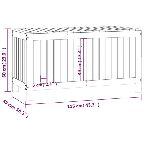 Tuinbox 115x49x60 cm massief grenenhout grijs 8720845677985 10