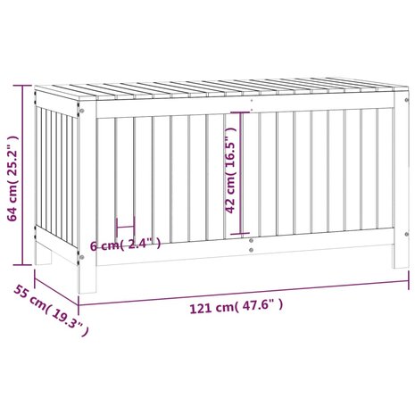 Tuinbox 121x55x64 cm massief grenenhout zwart 8720845678050 10