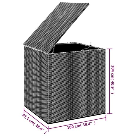 Tuinbox 100x97,5x104 cm polyetheen rattan bruin 8720286669341 5