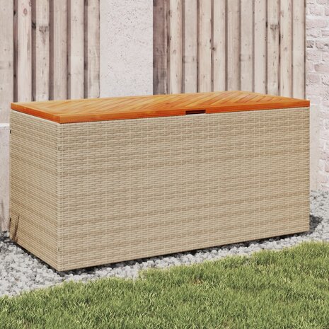 Tuinbox 110x50x54 cm poly rattan en acaciahout beige 8721012265028 1