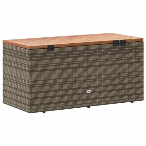 Tuinbox 110x50x54 cm poly rattan en acaciahout grijs 8721012265011 6