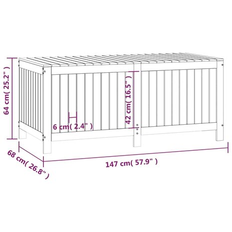 Tuinbox 147x68x64 cm massief grenenhout grijs 8720845678081 10