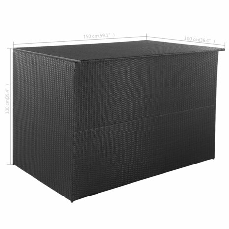 Tuinbox 150x100x100 cm poly rattan zwart 8718475614838 7