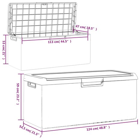 Tuinbox met zitkussen 350 L polypropeen antracietkleurig 8720845889159 10