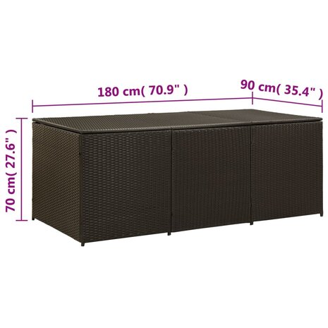 Tuinbox 180x90x70 cm poly rattan bruin 8719883732237 8