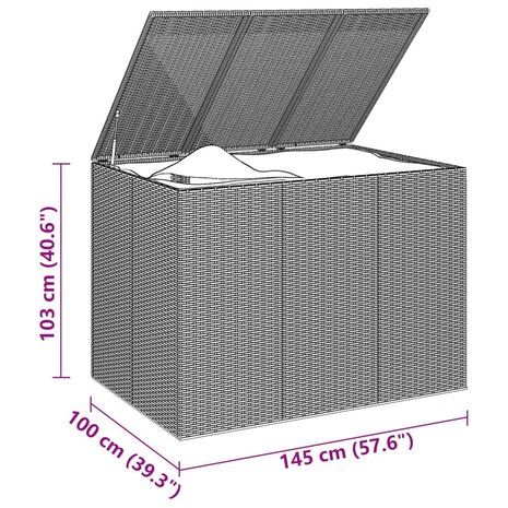 Tuinbox 145x100x103 cm polyetheen rattan grijs 8720286669389 5