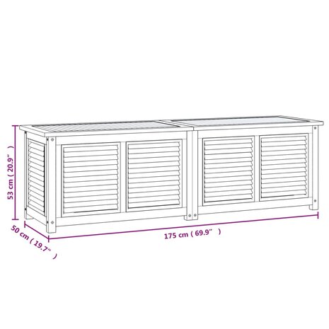 Tuinbox met zak 175x50x53 cm massief teakhout 8720845750077 9