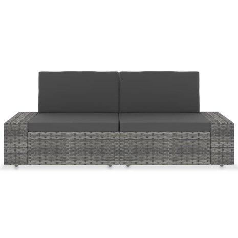 Tweezitsbank sectioneel poly rattan grijs 8719883871912 2