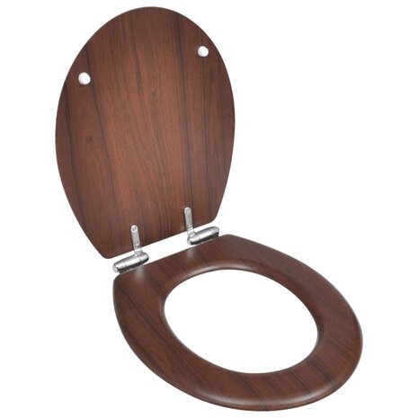 Toiletbril met soft-closedeksel 2 st MDF bruin 8718475796855 3