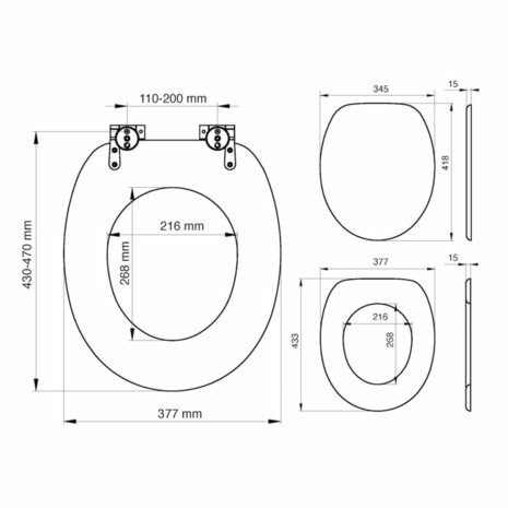 Tiger Soft-close toiletbril Scaffold MDF bruin 252022546 4008912520087 9