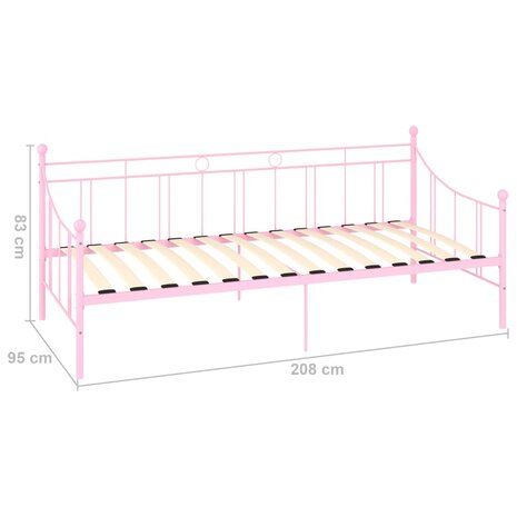 Slaapbankframe metaal roze 90x200 cm 8719883989457 8