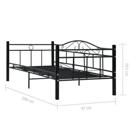 Bedbankframe metaal zwart 90x200 cm 8719883733944 10