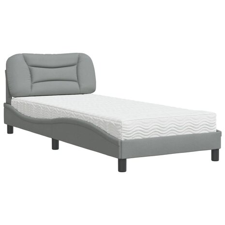 Bed met matras stof lichtgrijs 80x200 cm 8721012349759 2