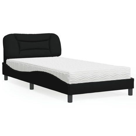 Bed met matras stof zwart 100x200 cm 8721012349988 1