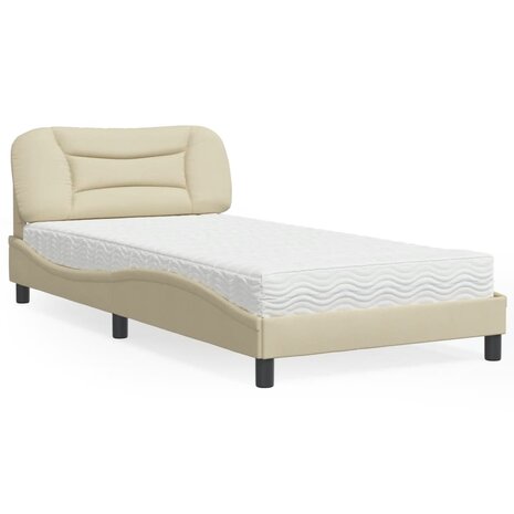 Bed met matras stof crèmekleurig 100x200 cm 8721012350014 1