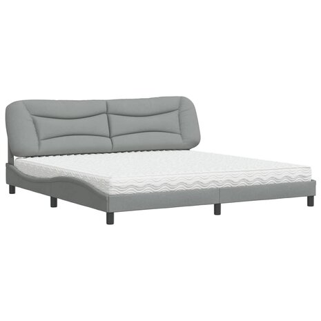 Bed met matras stof lichtgrijs 200x200 cm 8721012350380 2