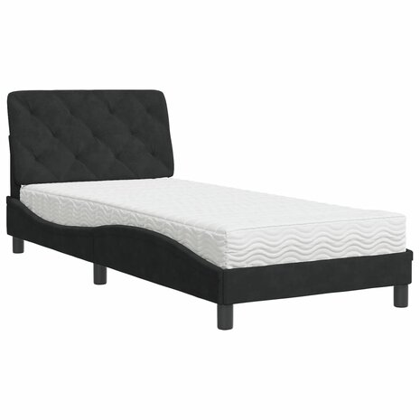 Bed met matras fluweel zwart 80x200 cm 8721012351073 2