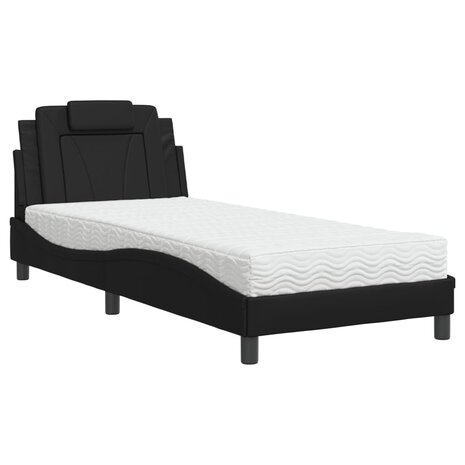 Bed met matras kunstleer zwart 90x190 cm 8721012352445 2