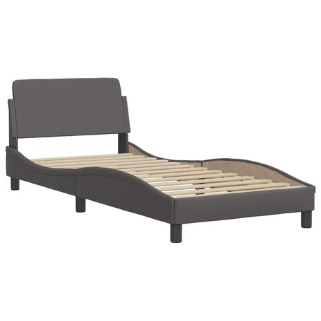 Bed met matras kunstleer grijs 90x190 cm 8721012352476 4