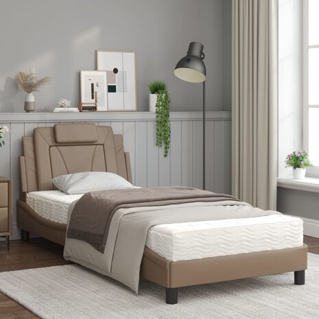 Bed met matras kunstleer cappuccinokleurig 90x190 cm 8721012352483 3