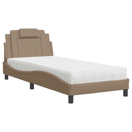 Bed met matras kunstleer cappuccinokleurig 90x200 cm 8721012352551 2