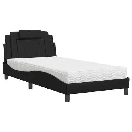 Bed met matras kunstleer zwart 100x200 cm 8721012352582 2