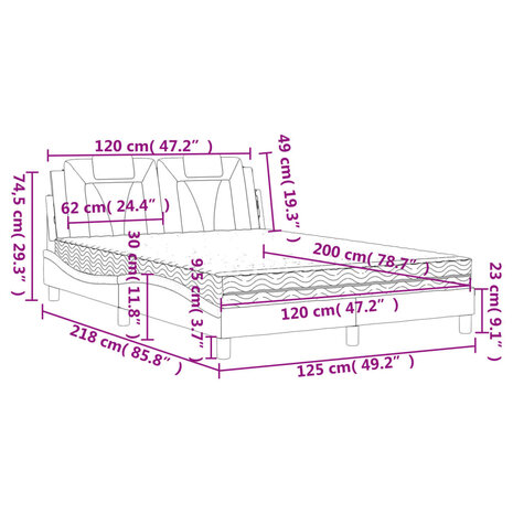 Bed met matras kunstleer zwart 120x200 cm 8721012352650 11