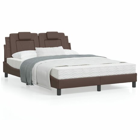 Bed met matras kunstleer bruin 120x200 cm 8721012352674 1