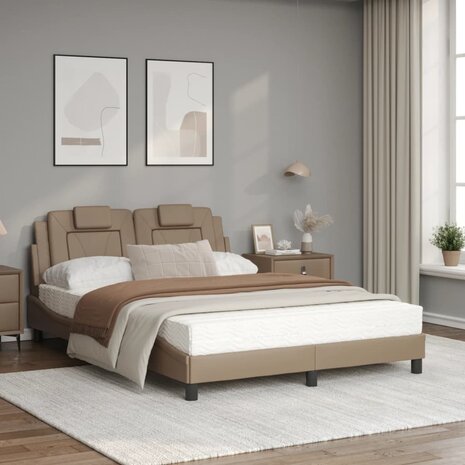 Bed met matras kunstleer cappuccinokleurig 120x200 cm 8721012352698 3