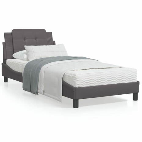 Bed met matras kunstleer grijs 80x200 cm 8721012353107 1