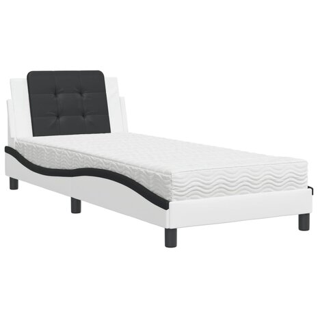 Bed met matras kunstleer zwart en wit 80x200 cm 8721012353138 2