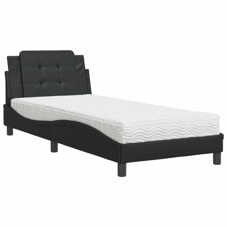 Bed met matras kunstleer zwart 90x190 cm 8721012353145 2