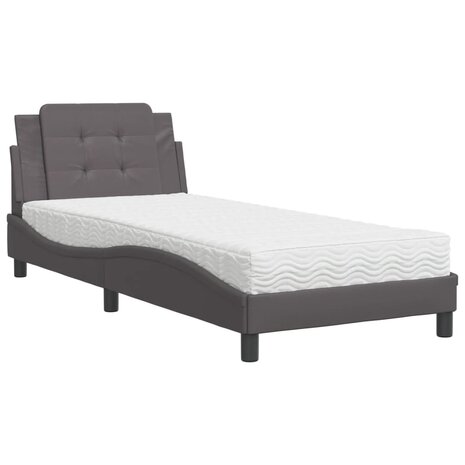 Bed met matras kunstleer grijs 90x190 cm 8721012353176 2