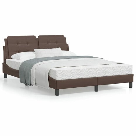 Bed met matras kunstleer bruin 120x200 cm 8721012353374 1