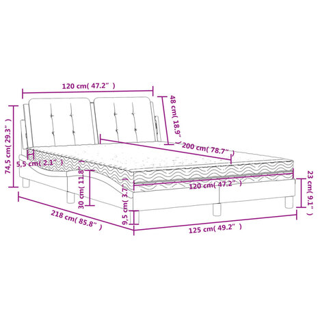 Bed met matras kunstleer bruin 120x200 cm 8721012353374 11