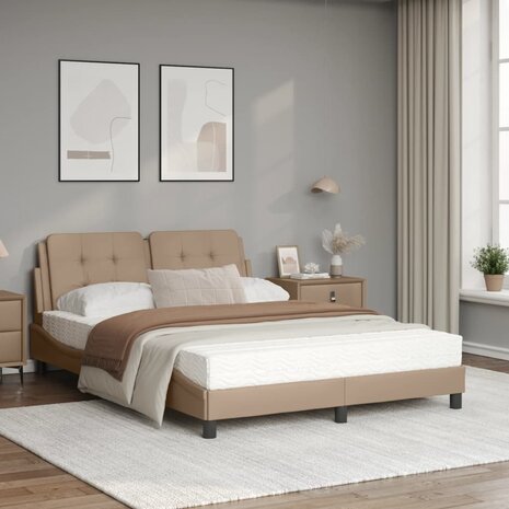 Bed met matras kunstleer cappuccinokleurig 140x190 cm 8721012353466 3