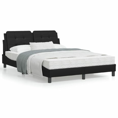 Bed met matras kunstleer zwart 140x200 cm 8721012353497 1