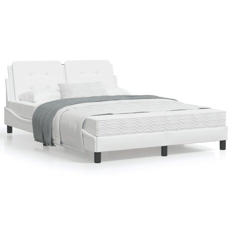 Bed met matras kunstleer wit 140x200 cm 8721012353503 1