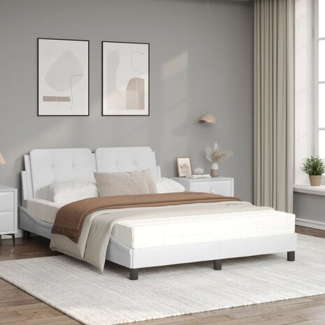 Bed met matras kunstleer wit 140x200 cm 8721012353503 3