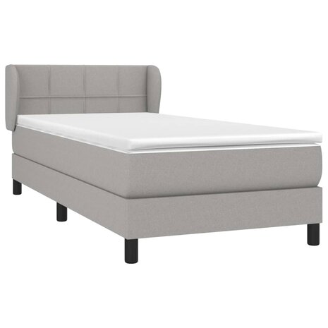 Boxspring met matras stof lichtgrijs 90x200 cm 8720287400899 3