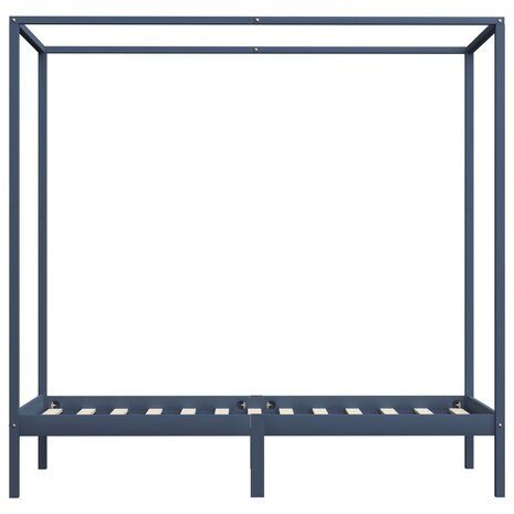 Hemelbedframe massief grenenhout grijs 90x200 cm 8719883677576 3