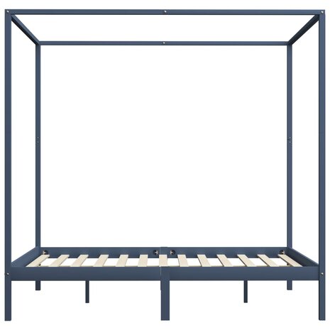 Hemelbedframe massief grenenhout grijs 180x200 cm 8719883677620 3