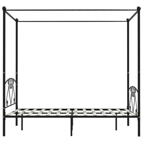 Hemelbedframe metaal zwart 140x200 cm 8719883783529 3