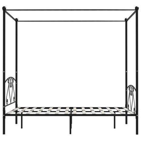 Hemelbedframe metaal zwart 160x200 cm 8719883783536 3