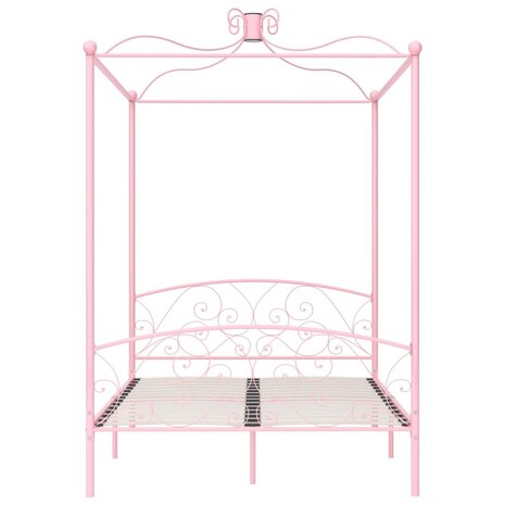 Hemelbedframe metaal roze 140x200 cm 8719883791838 3