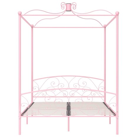 Hemelbedframe metaal roze 180x200 cm 8719883791852 3