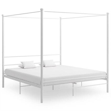 Hemelbedframe metaal wit 180x200 cm 8720286163825 1