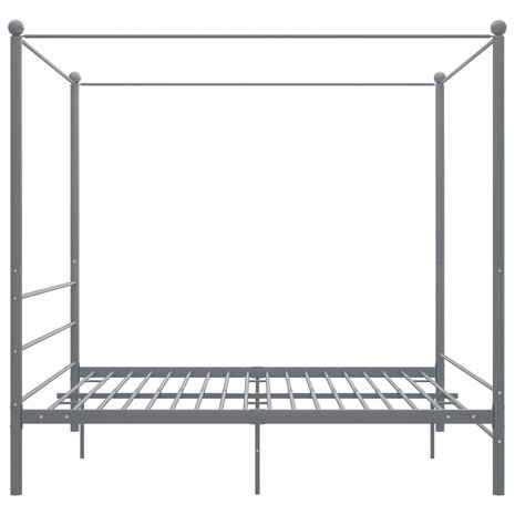 Hemelbedframe metaal grijs 200x200 cm 8720286163863 3